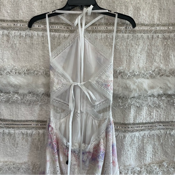 Gianni Bini Delaney Embroidered Eyelet Halter Tie Dye Dress - Picture 10 of 14